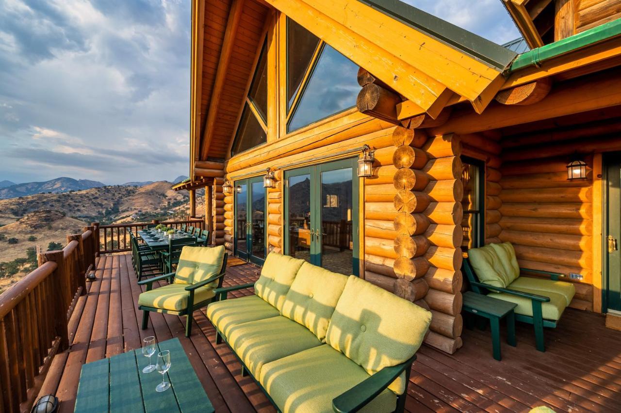 4 Kings Log Cabin 150 Acres Spectacular Views Three Rivers Exterior foto